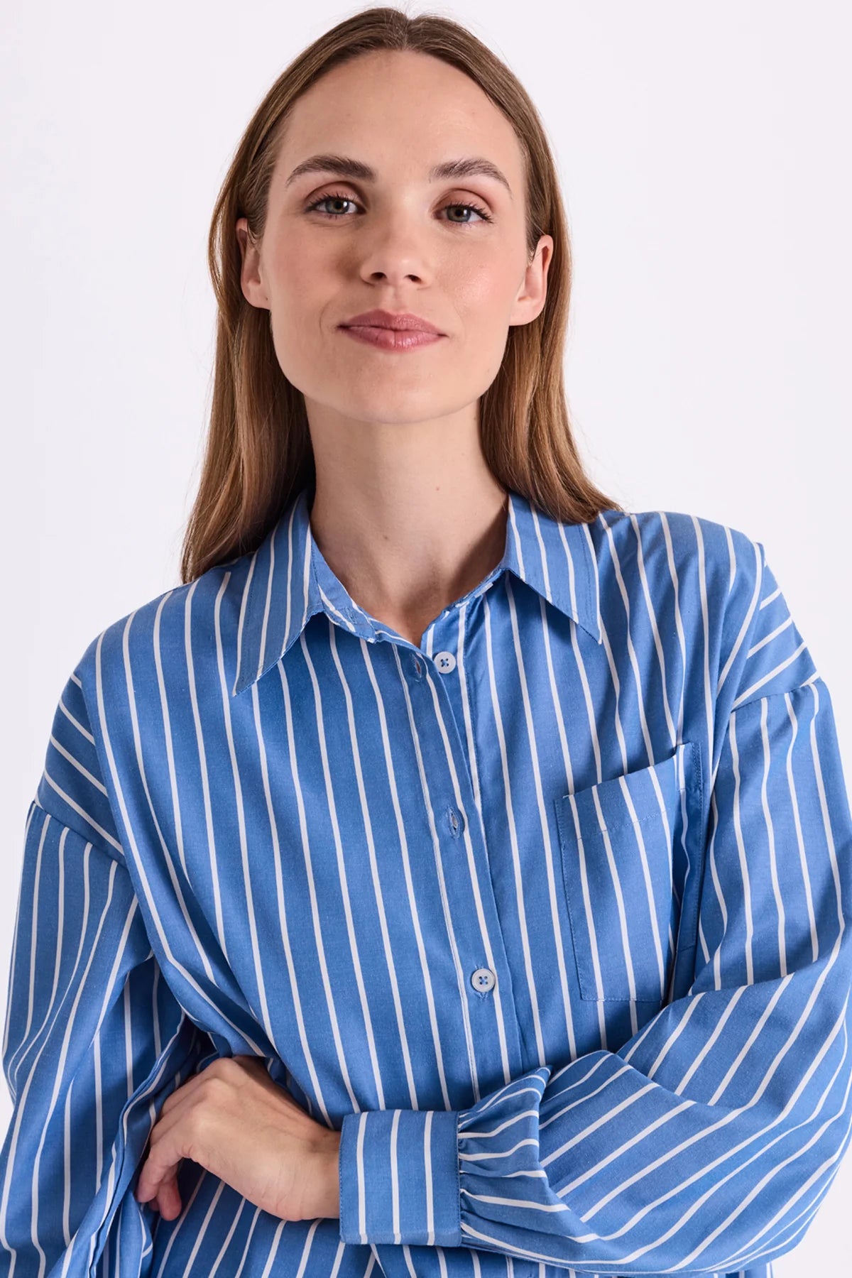 Freequent naisten paitapusero Zappa Shirt, raidallinen sininen