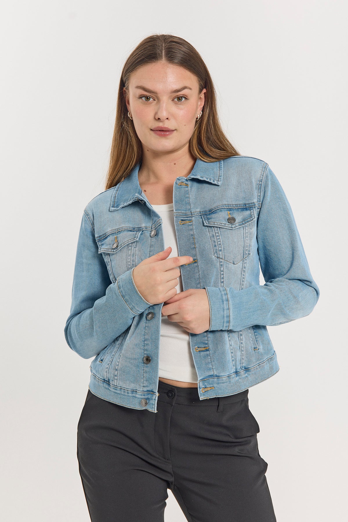 Freequent naisten farkkutakki FQRock, Light Blue Denim