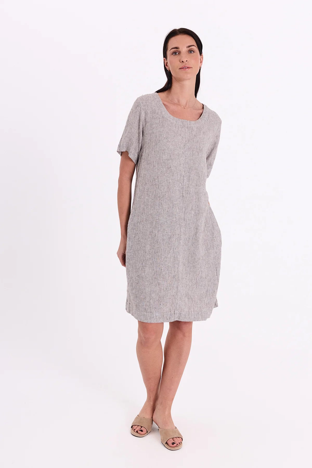 Freequent mekko Lava Dress, raidallinen ruskea