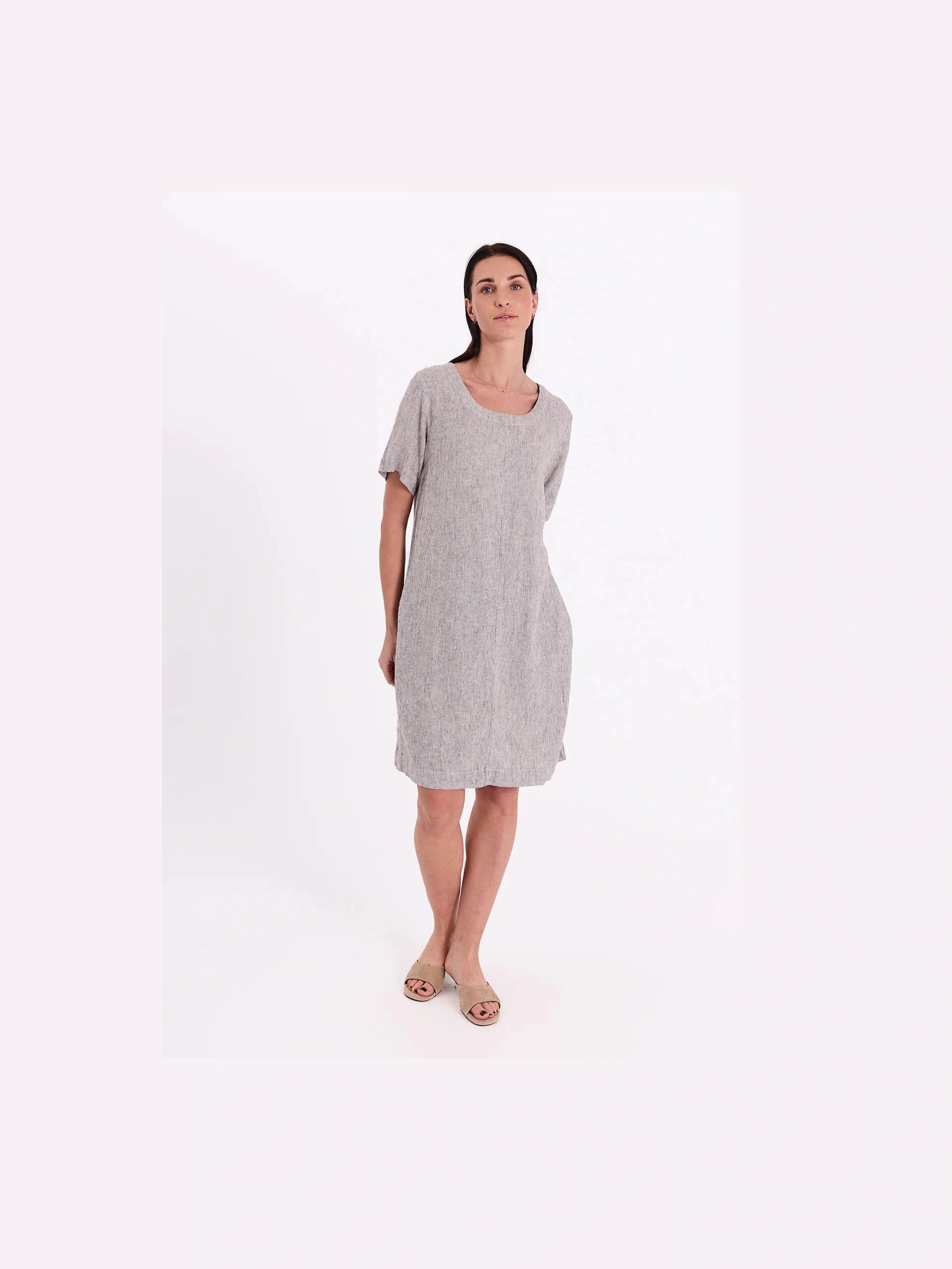 Freequent mekko Lava Dress, raidallinen ruskea