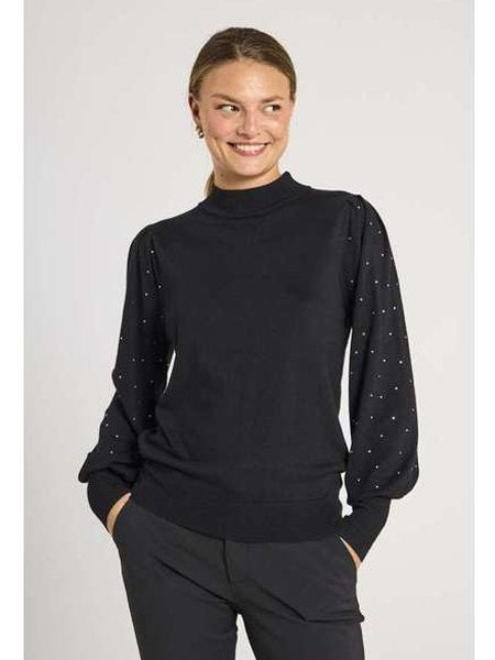 Freequent naisten neulepusero Dotka Pullover, musta