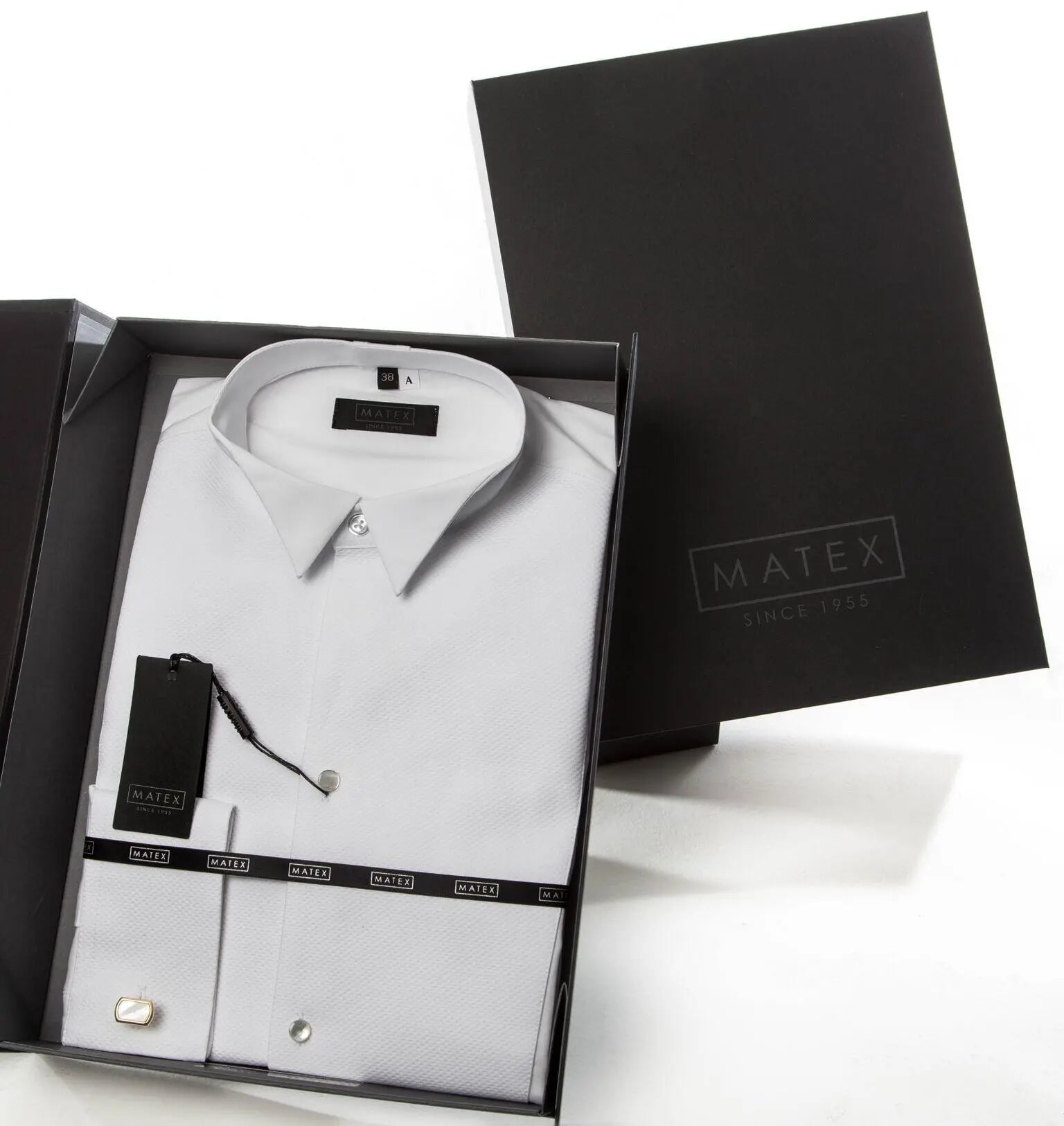 Matex miesten Frakkipaita, valkoinen