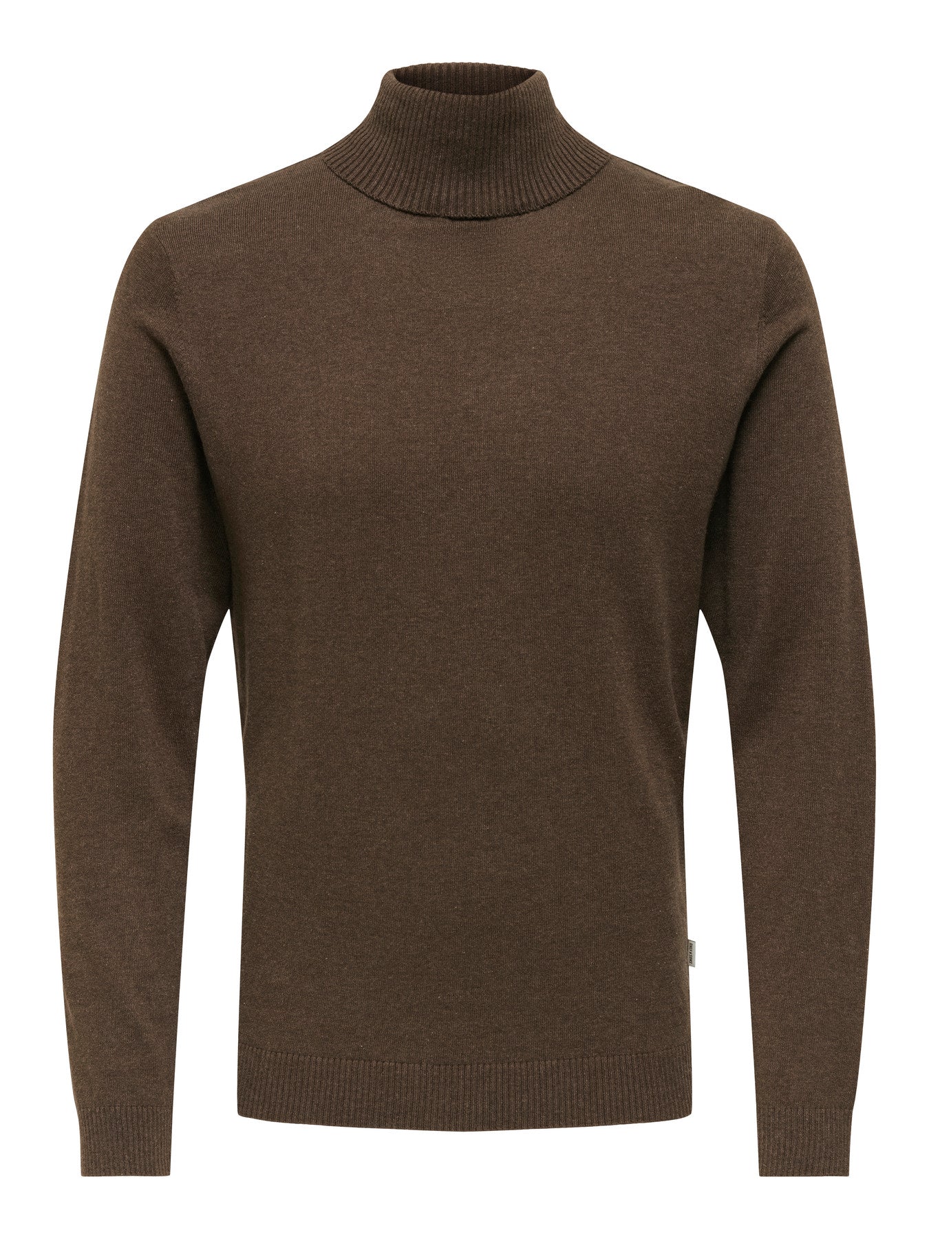 Only and Sons miesten neulepusero Loui Reg 12 Mel Roll Knit, Coffee Bean Melange