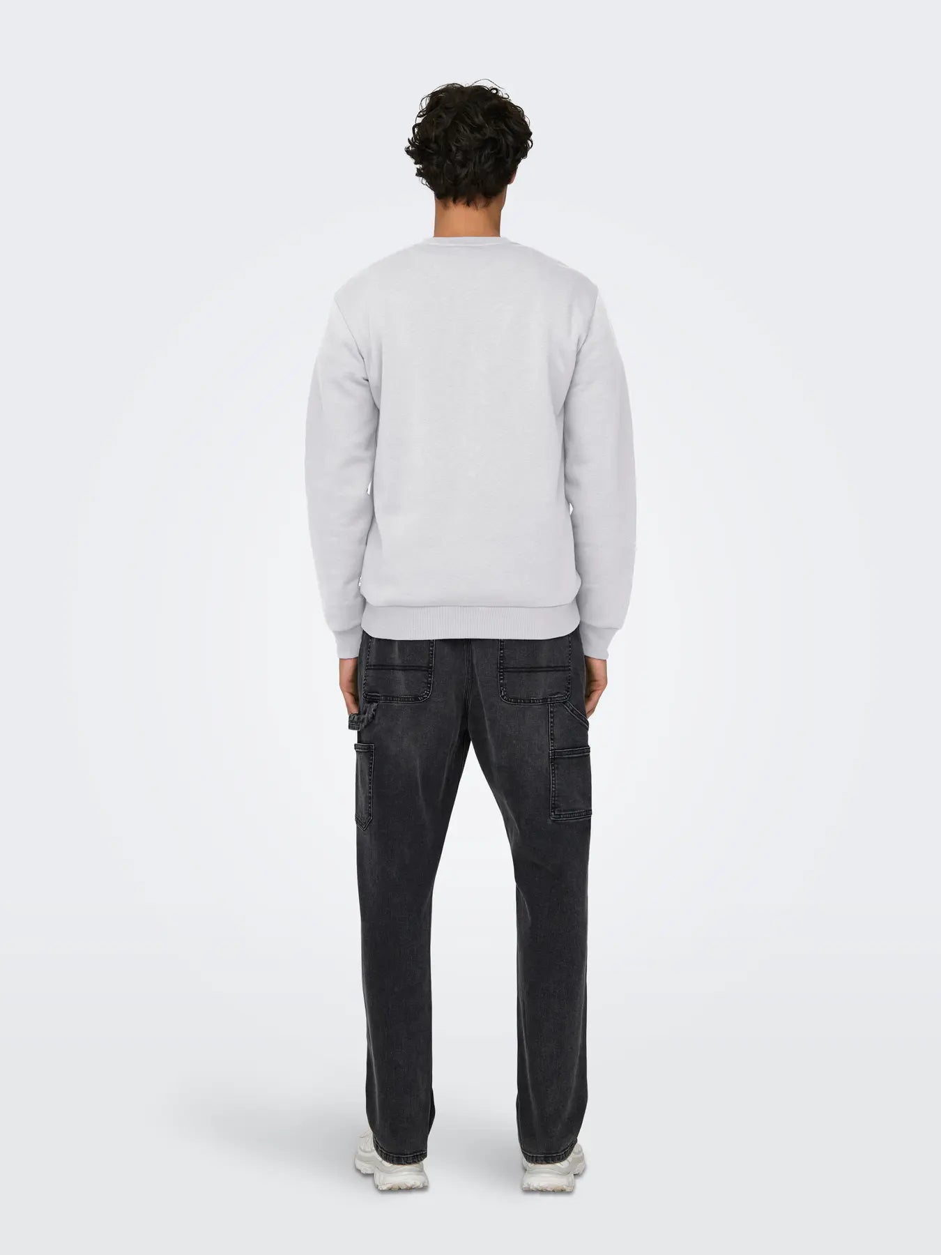 Only and Sons miesten collegepaita ONSCERES Crew Neck, vaaleanharmaa