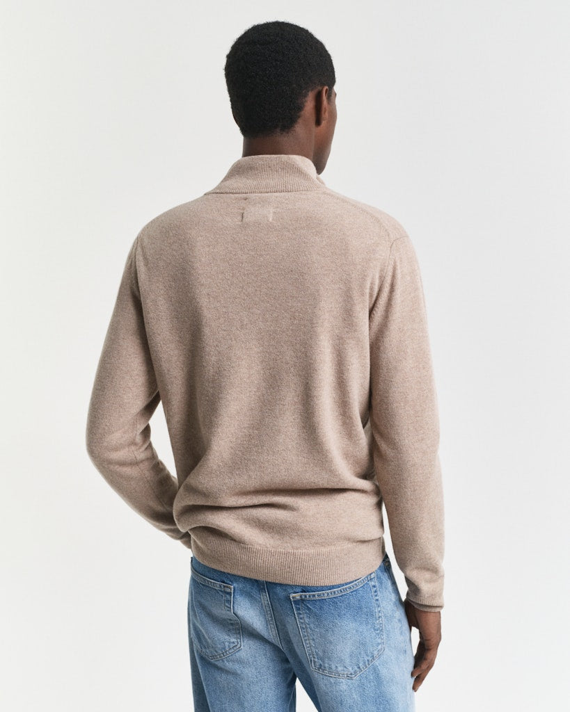 Gant miesten neulepusero, K SUPERFINE LAMBSWOOL HALF ZIP BEIGE