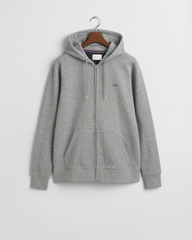 Gant miesten huppari K SHIELD FULL ZIP HOODIE, keskiharmaa