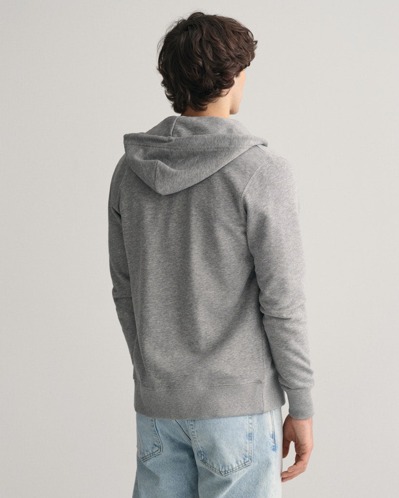Gant miesten huppari K SHIELD FULL ZIP HOODIE, keskiharmaa