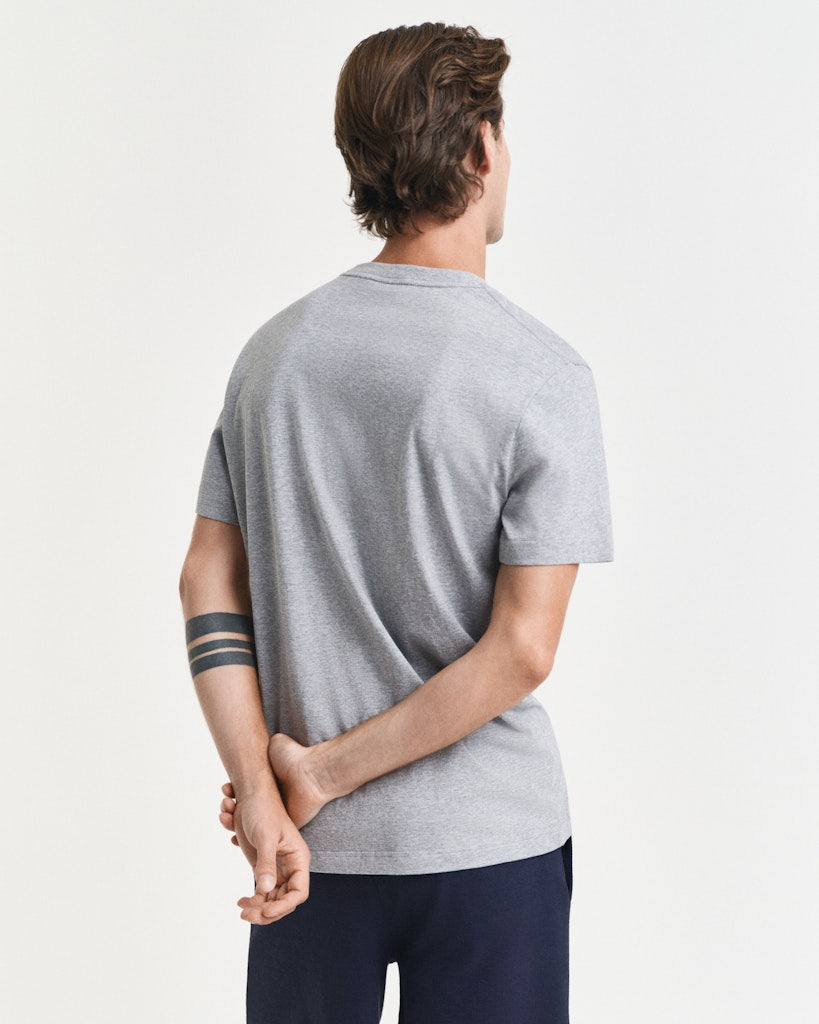 Gant miesten t-paita K Reg Archive Shield EMB SS T-Shirt, vaaleanharmaa melee