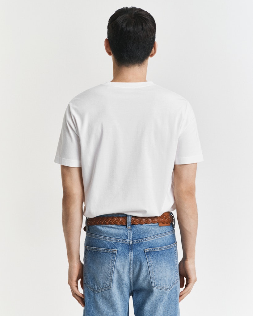 Gant miesten t-paita K Reg Archive Shield EMB SS T-Shirt, valkoinen