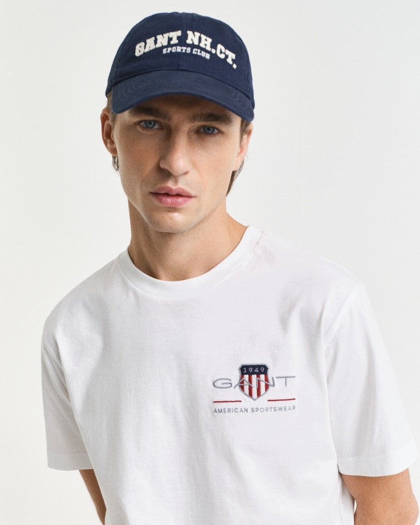 Gant miesten t-paita K Reg Archive Shield EMB SS T-Shirt, valkoinen