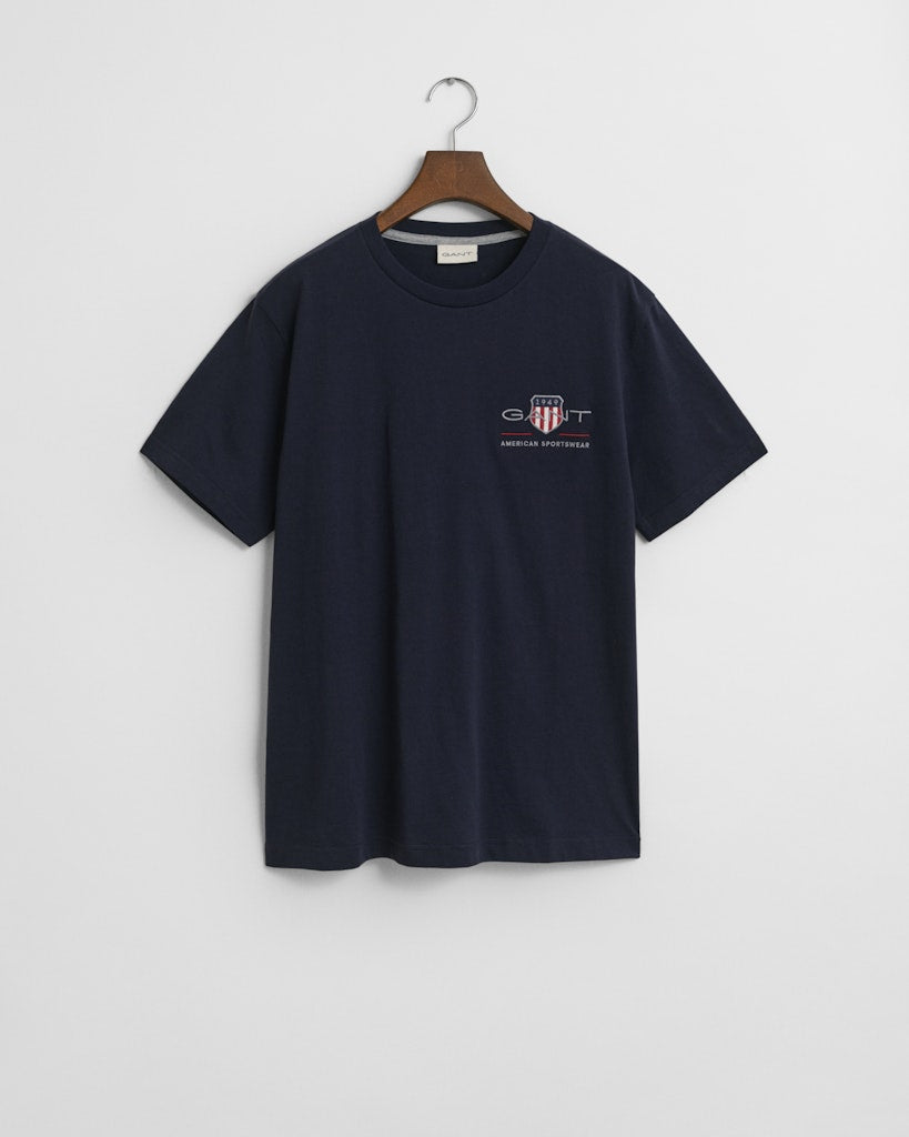 Gant miesten t-paita K Reg Archive Shield EMB SS T-Shirt, tummansininen