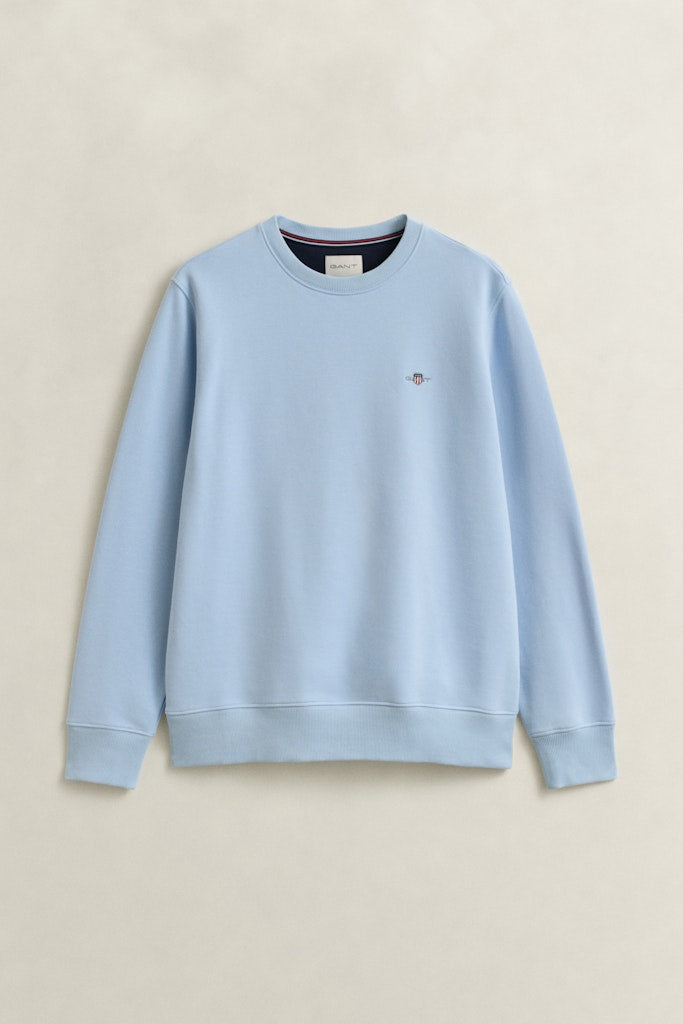 Gant miesten neulepusero Regular Shield C-Neck Sweater, vaaleansininen