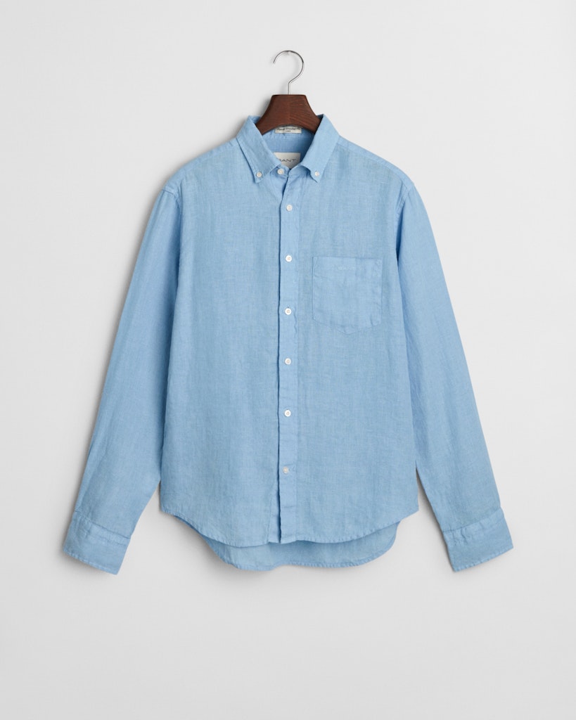 Gant miesten kauluspaita K Reg Garment Dyed Linen Shirt, vaaleansininen