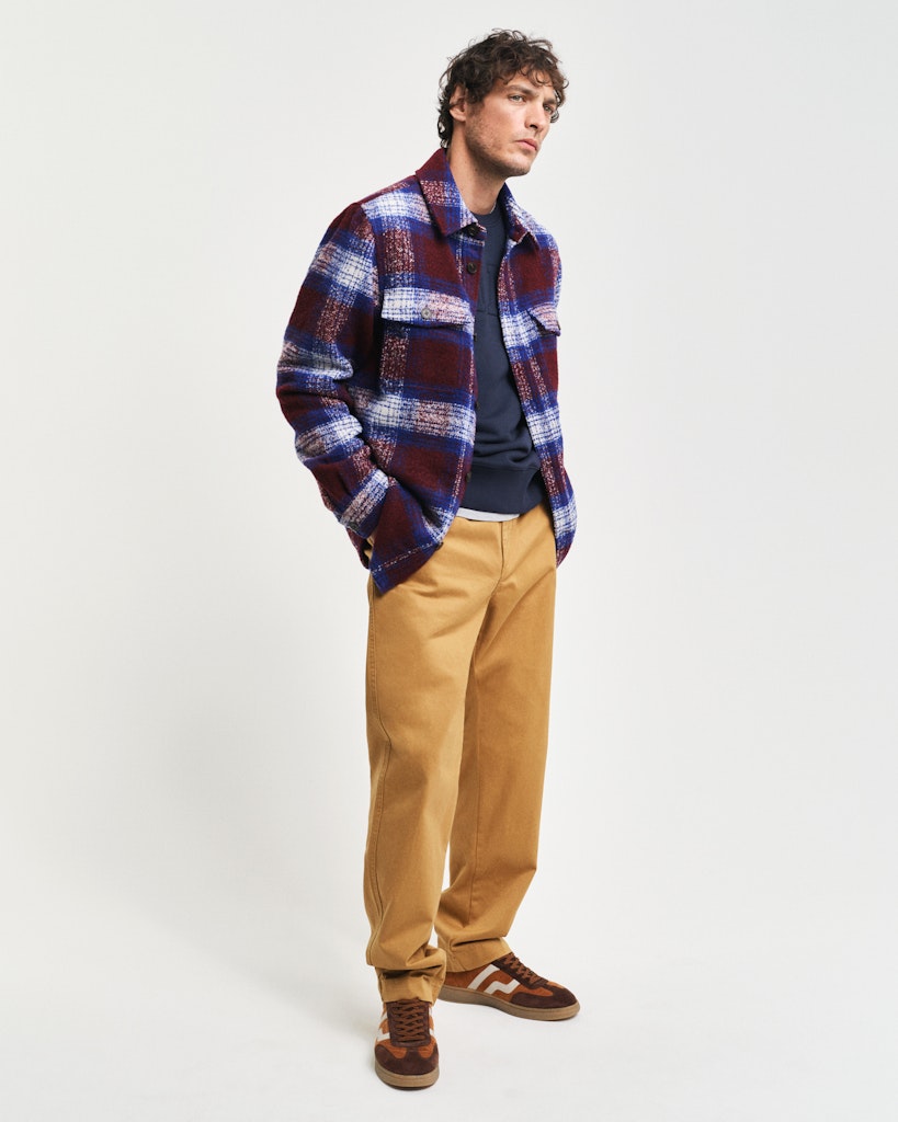 Gant miesten collegepusero, K EMBOSSED C-NECK SWEAT TUMMANSININEN