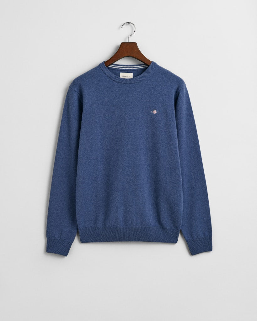 Gant Miesten Neulepaita, SUPERFINE LAMBSWOOL C-NECK Indigo