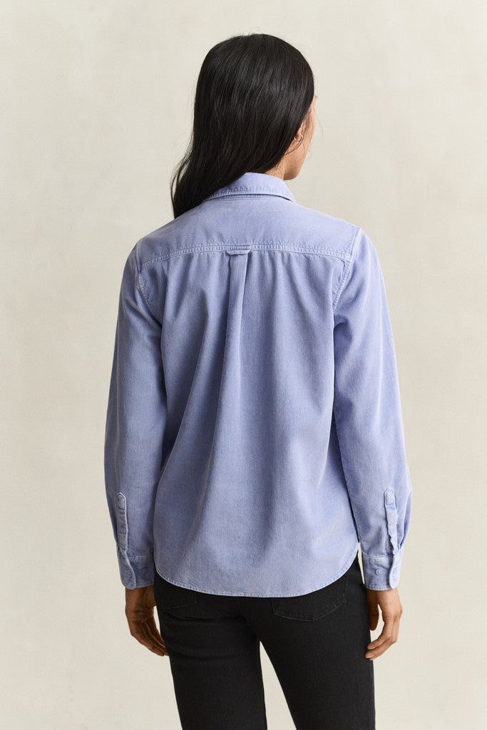 Gant naisten paitapusero Regular Corduroy Shirt, vaaleansininen
