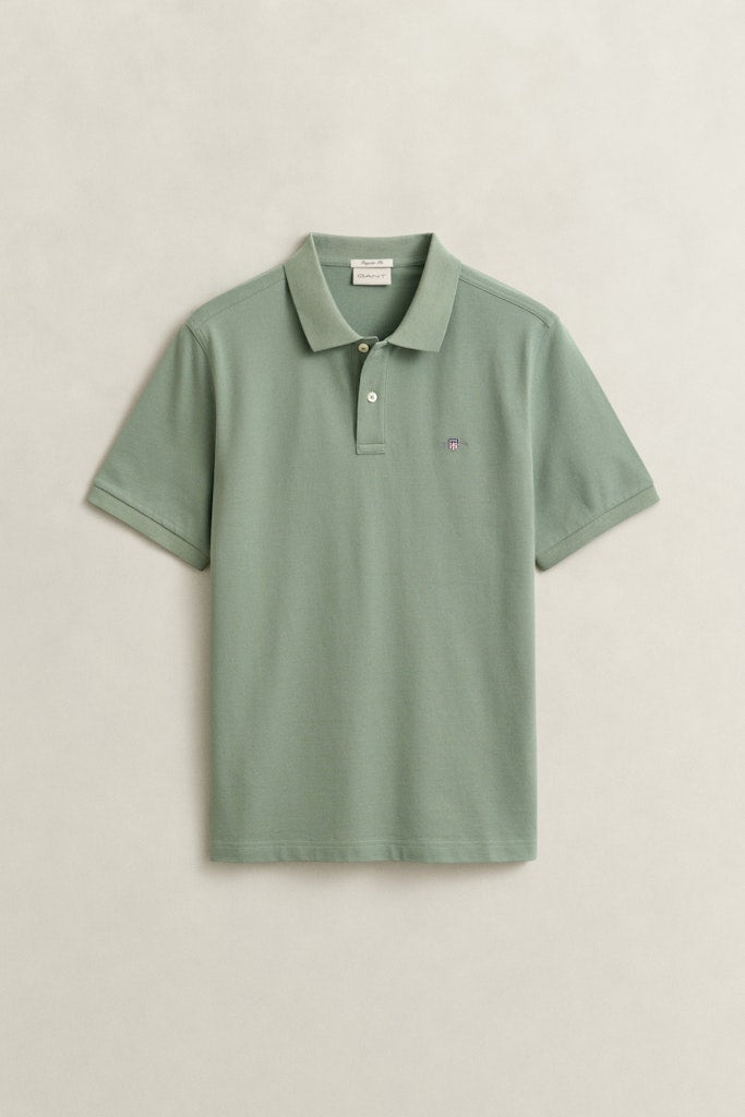 Gant miesten pikeepaita Regular Fit Shield Piqué Polo Shirt, vaaleanvihreä