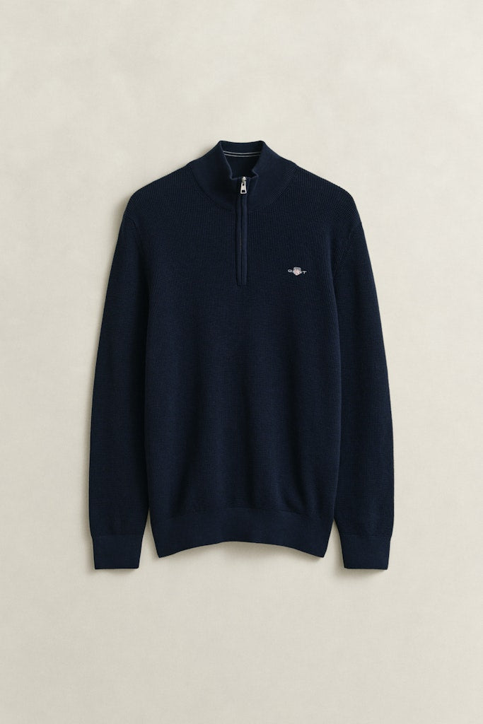 Gant miesten neulepusero Micro Textured Half Zip, tummansininen
