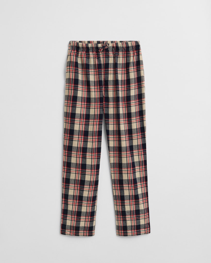Gant miesten pyjamahousut Flannel Pant, punainen ruutu