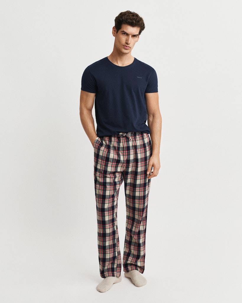 Gant miesten pyjamahousut Flannel Pant, punainen ruutu
