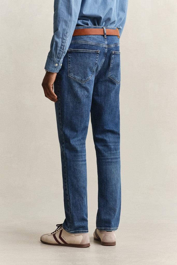 Gant miesten farkut Classic Regular Denim Jeans, Mid Blue Broken In