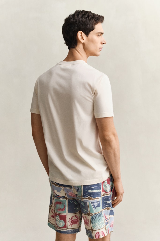 Gant miesten t-paita Graphic SS TShirt Lobster, luonnonvalkoinen