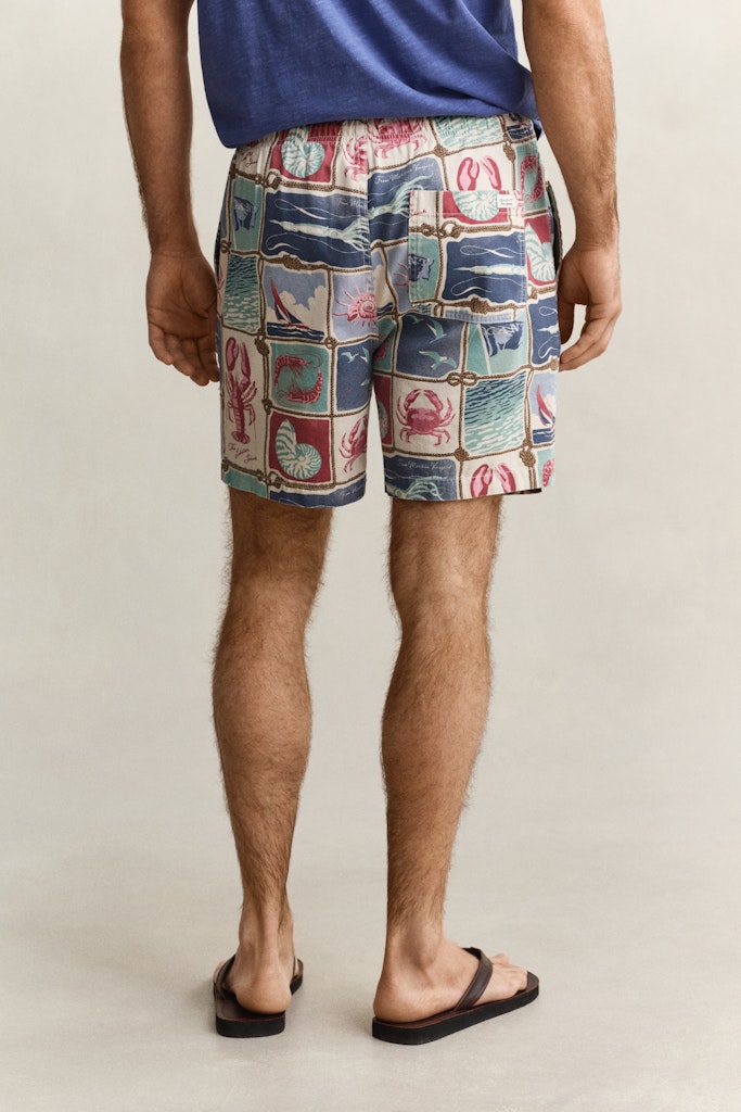 Gant miesten shortsit Nautical Shorts, punainen kuosi