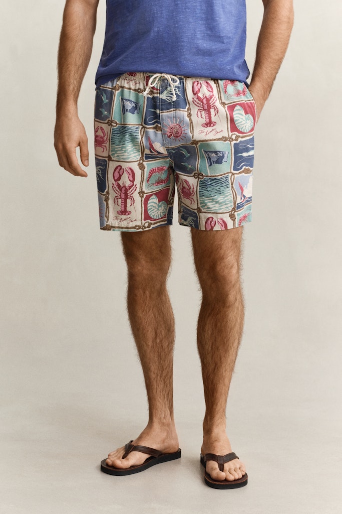 Gant miesten shortsit Nautical Shorts, punainen kuosi