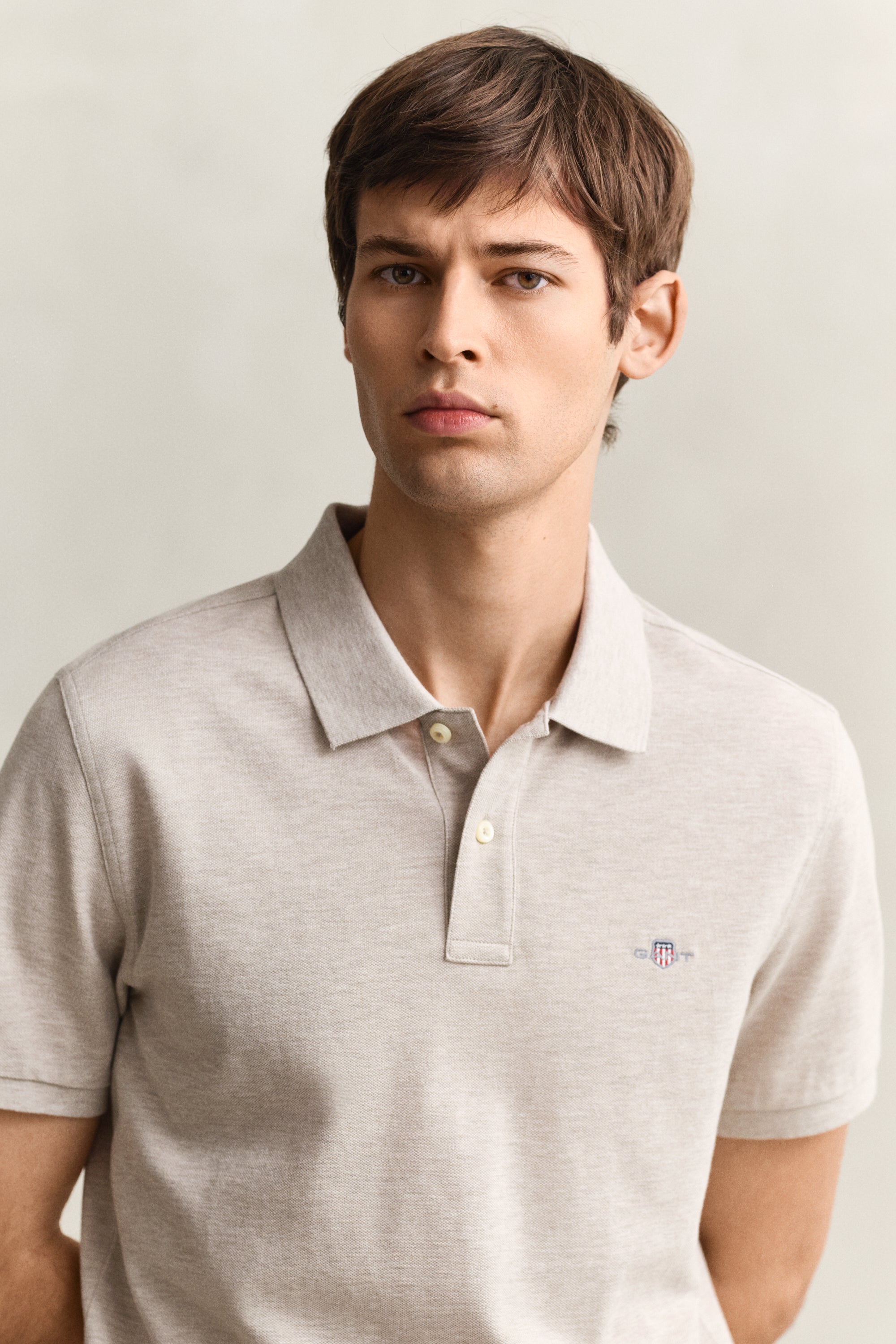 Gant miesten pikeepaita Reg Shield SS Piqué Polo, beige