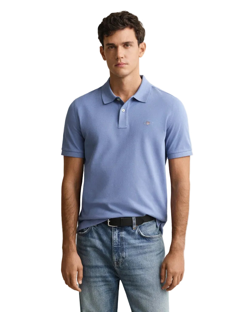 Gant miesten pikeepaita Regular Shield Ss Pique, sininen