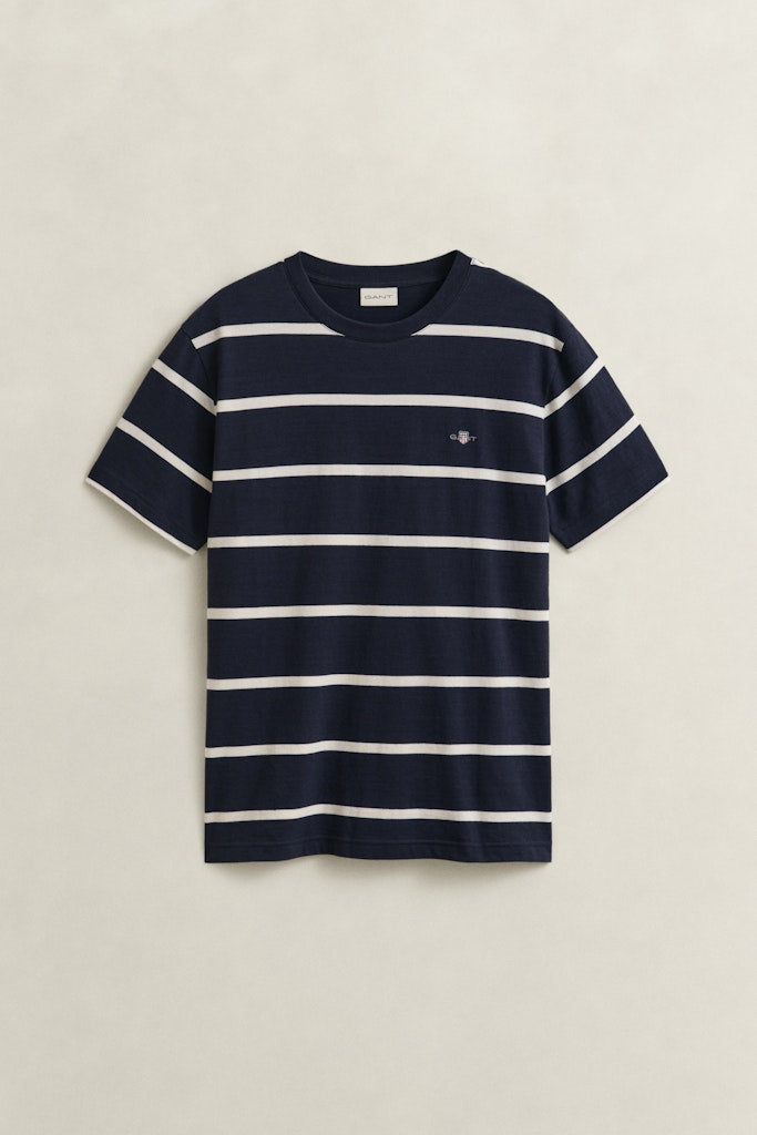 Gant miesten t-paita Striped SS T-Shirt, tummansininen