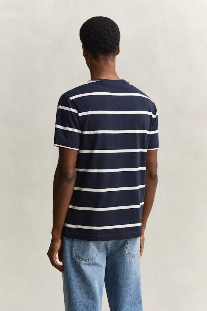Gant miesten t-paita Striped SS T-Shirt, tummansininen