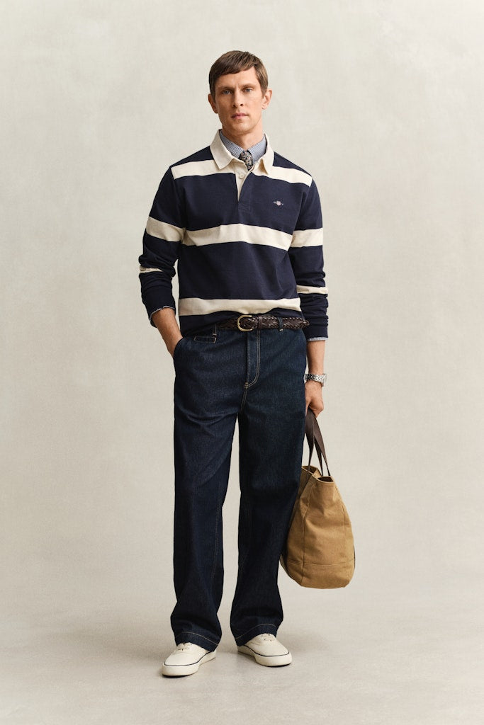 Gant miesten paita Striped Rugger, raidallinen sininen