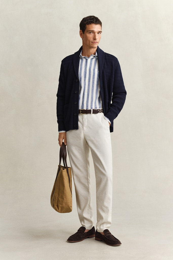 Gant miesten neuletakki Mini Cable Shawl Cardigan, tummansininen