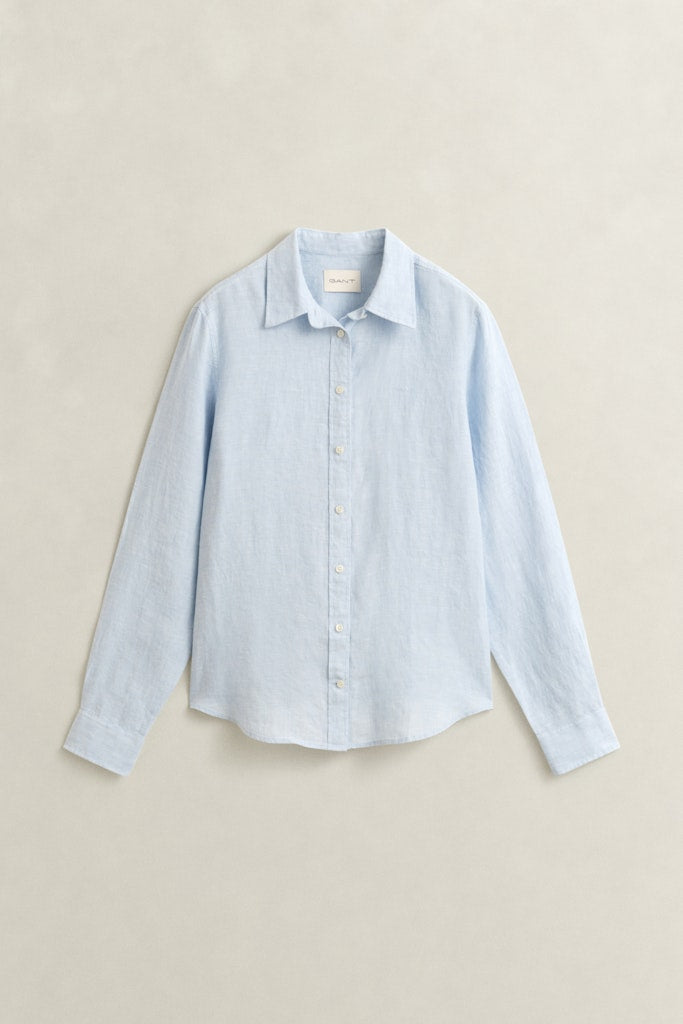 Gant naisten paitapusero Regular Fit Linen Shirt, Vaaleansininen
