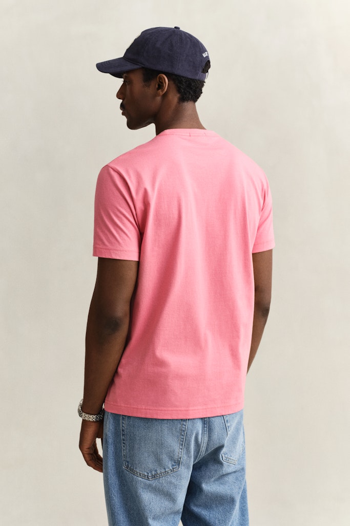 Gant miesten t-paita Reg Shield SS T-Shirt, vaaleanpunainen