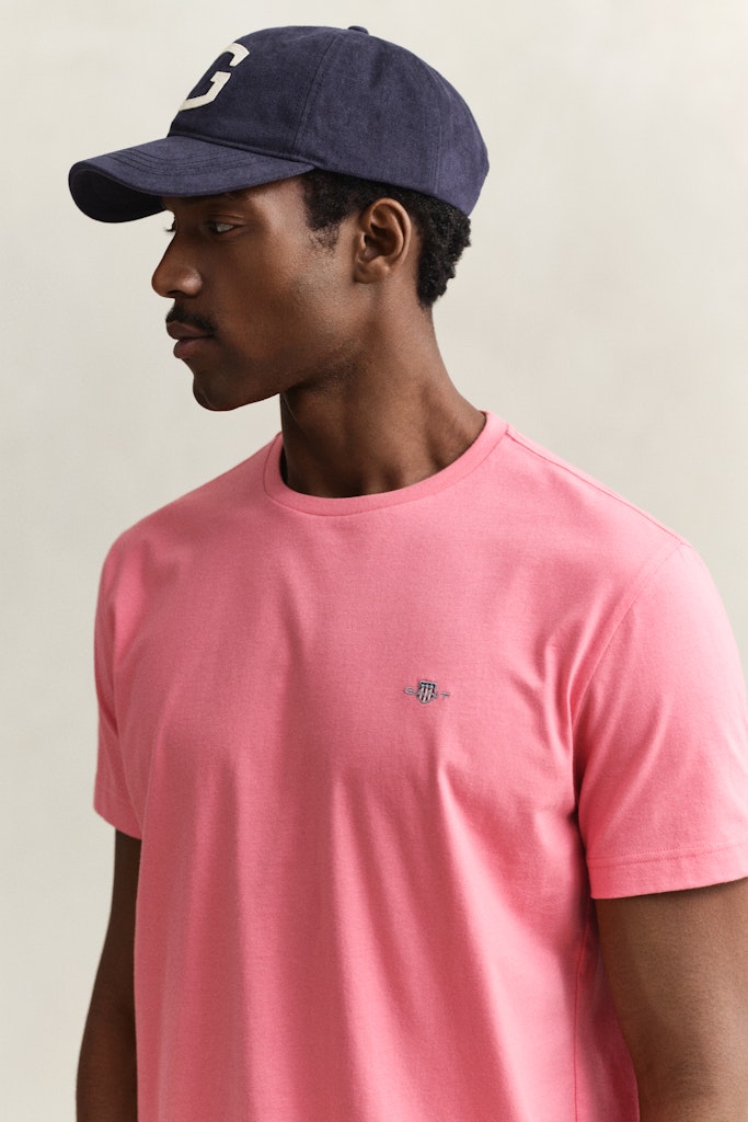 Gant miesten t-paita Reg Shield SS T-Shirt, vaaleanpunainen