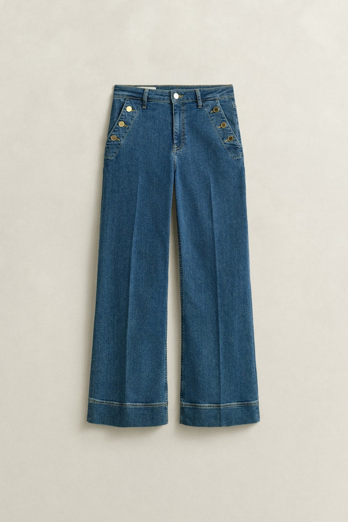 Gant naisten farkut Flare Nautical Jeans, sininen indigo