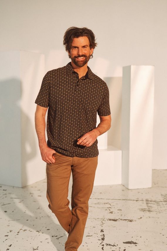 Gino Marcello miesten pikeepaita K Printed Polo Performance Shirt, tummansininen