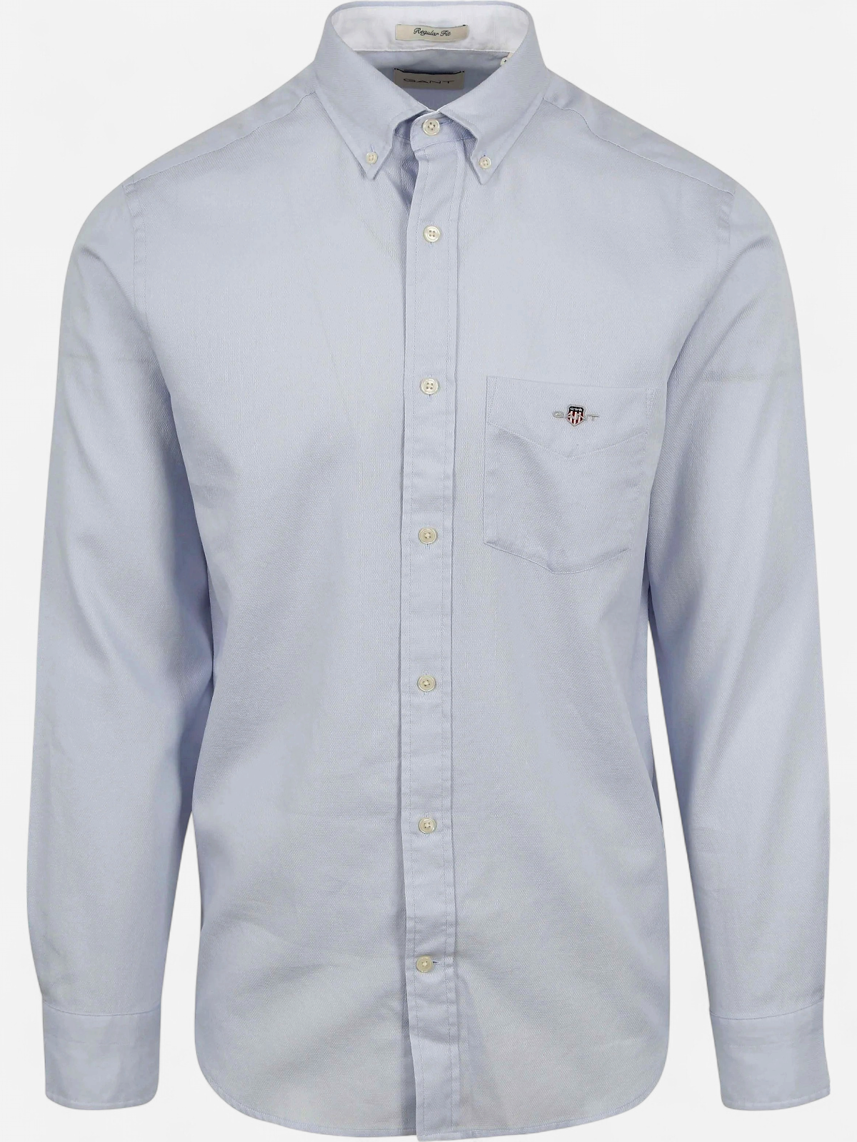 Gant miesten kauluspaita Reg Honey Comb Texture Shirt, vaaleansininen - Kekäle.fi