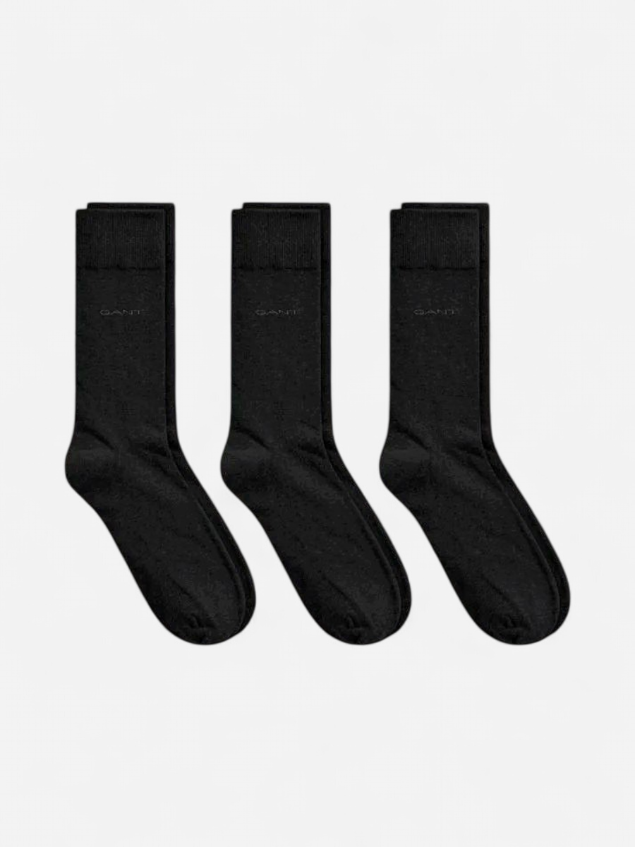 Gant miesten sukat 3-Pack Soft Cotton Socks, musta - Kekäle.fi