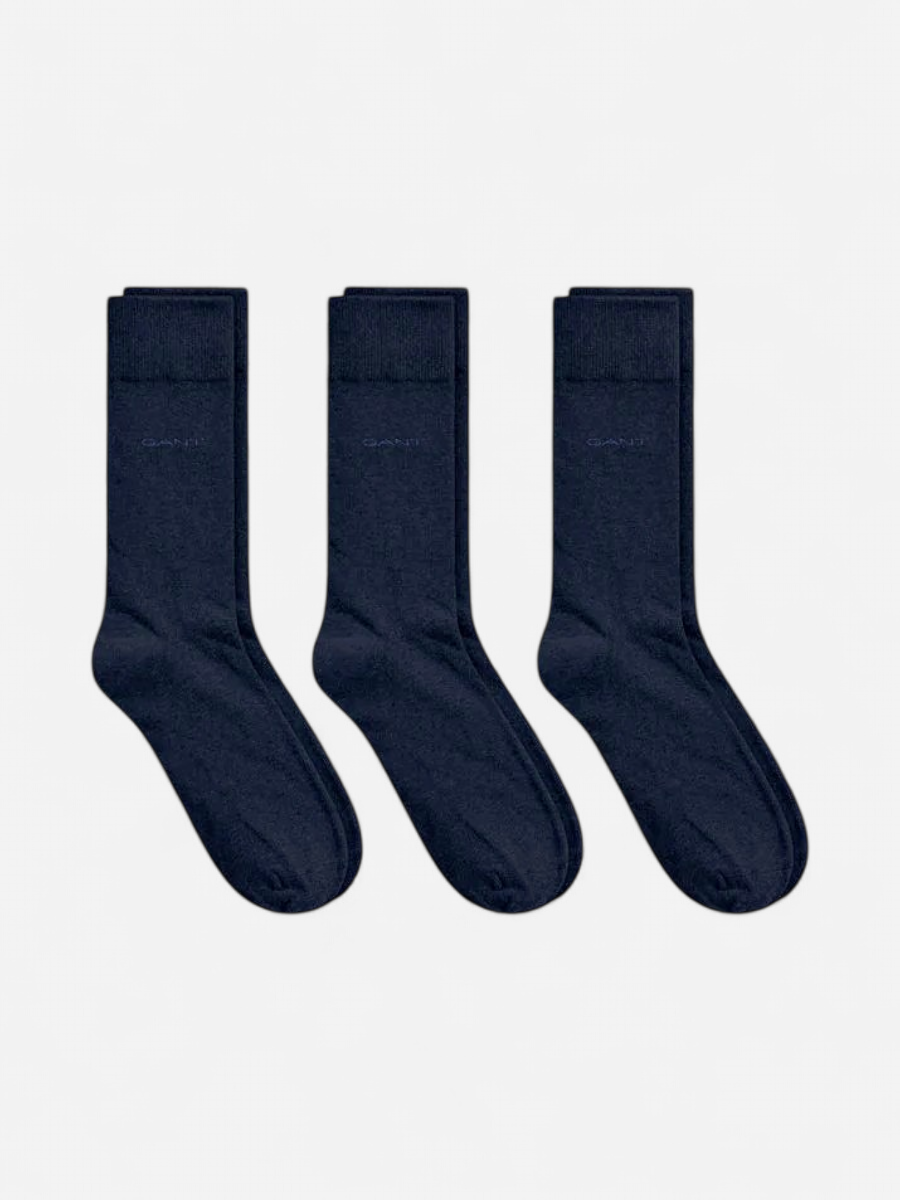 Gant miesten sukat 3-Pack Soft Cotton Socks, tummansininen - Kekäle.fi