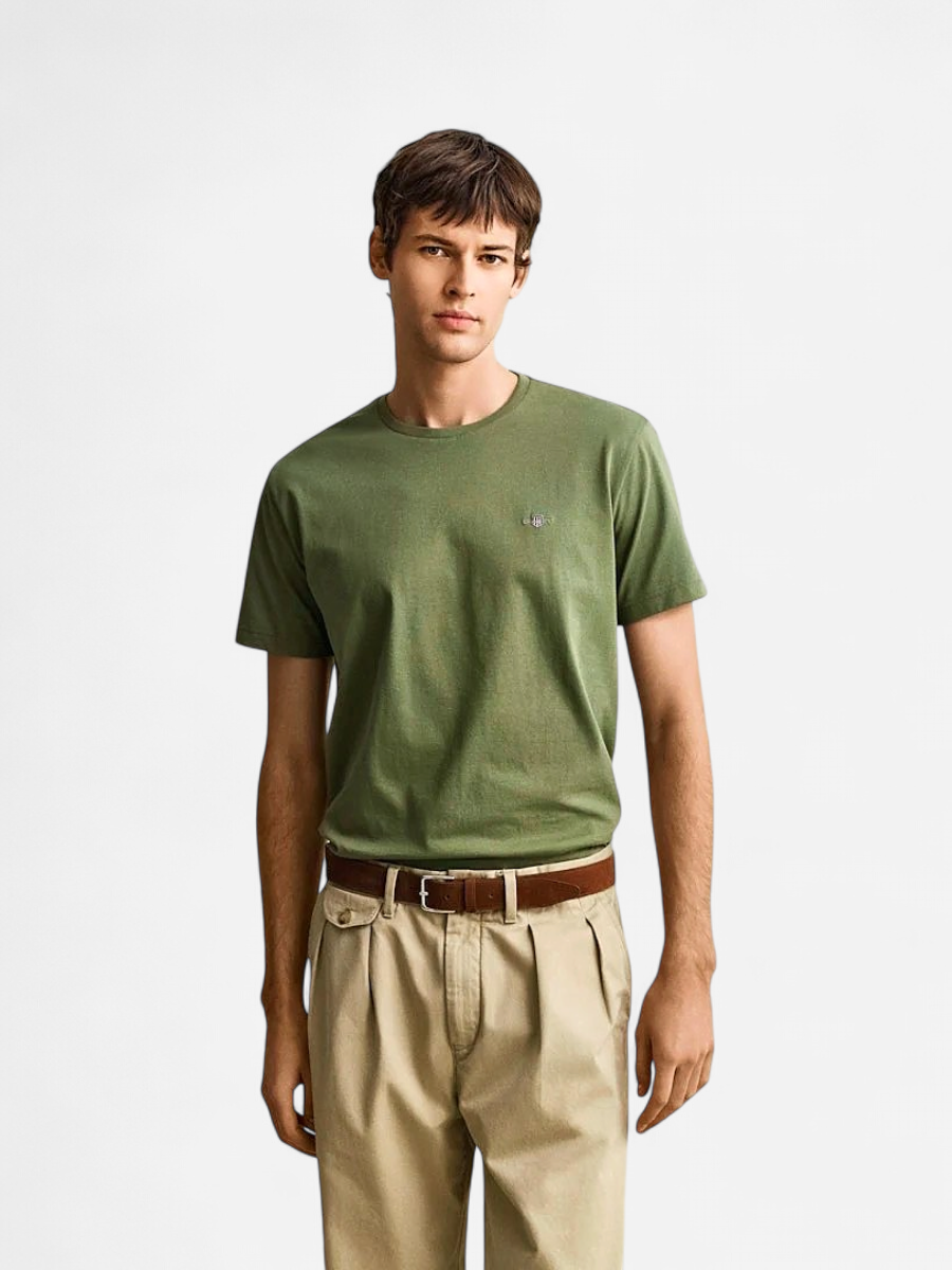 Gant miesten t-paita Shield, vihreä - Kekäle.fi