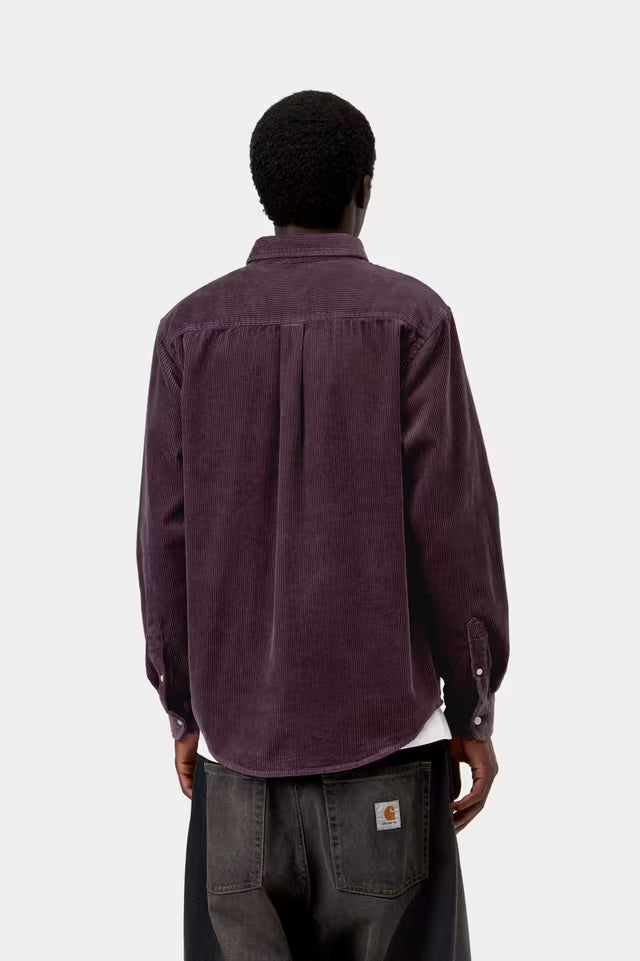 Carhartt miesten kauluspaita Madison Cord Shirt, violetti