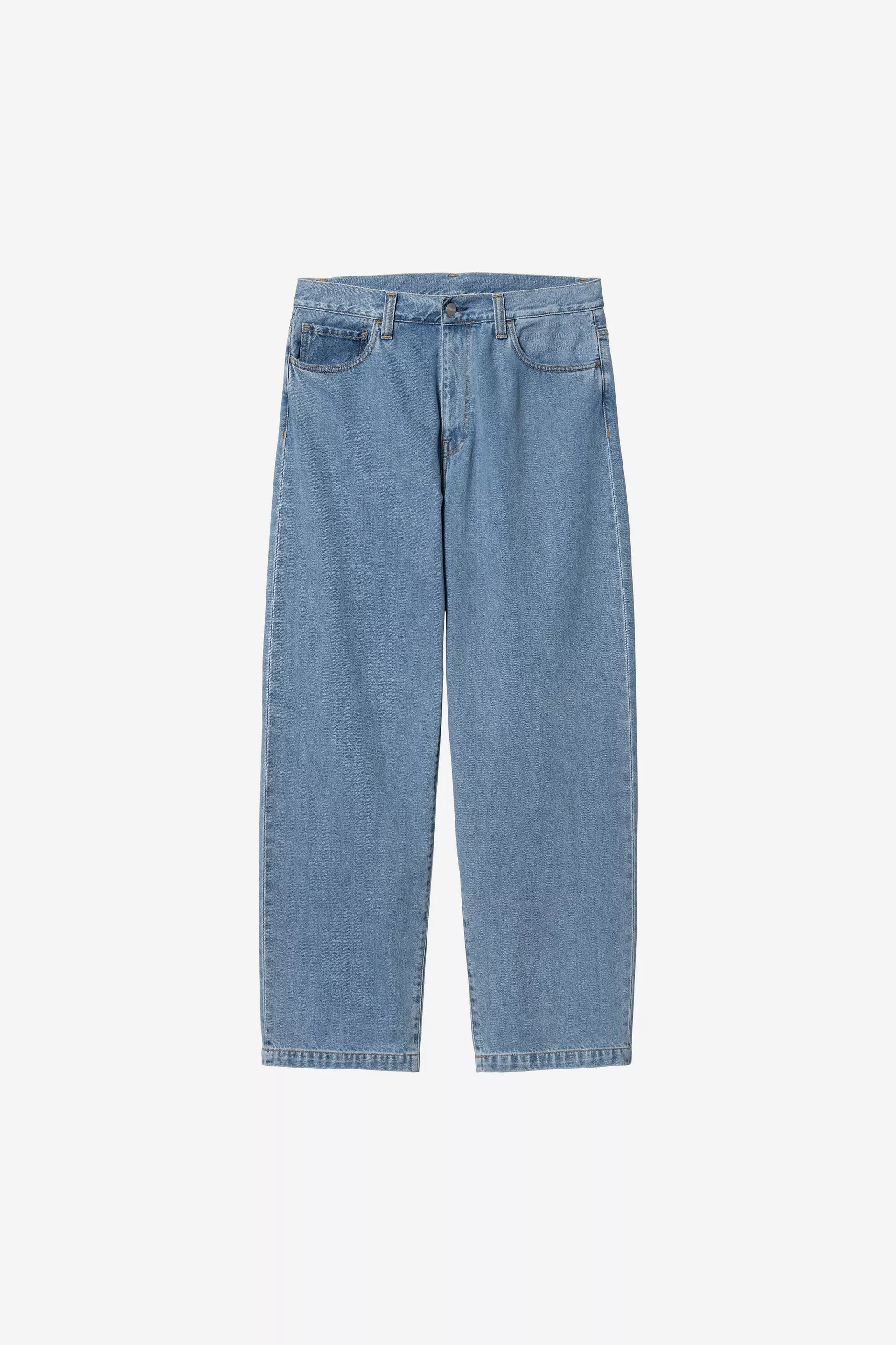 Carhartt miesten farkut Landon Jeans 'Robertson' Denim, sininen, suora lahje ja klassinen farkkukangas, jossa kevyt kulutus ja hillitty sininen sävy.