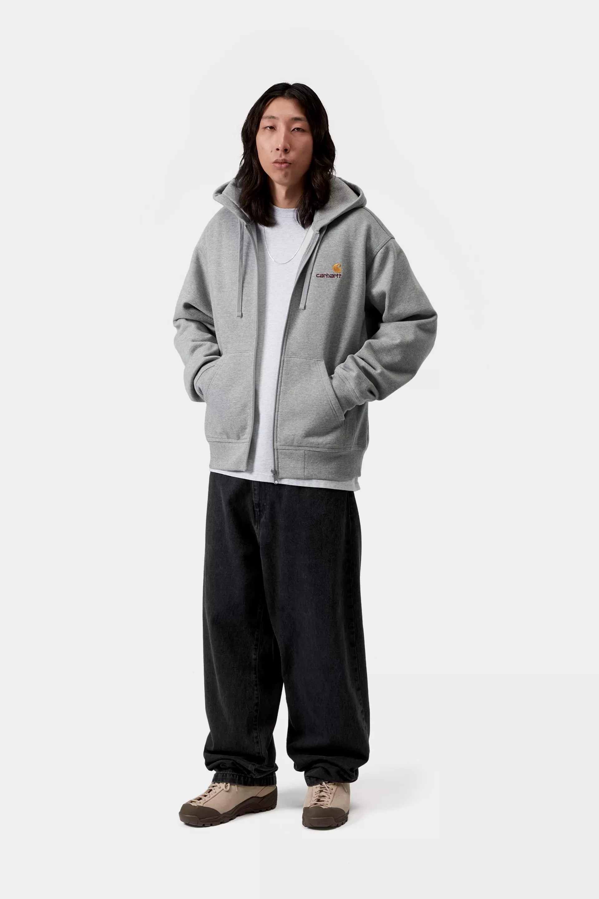 Carhartt miesten farkut Landon Jeans 'Robertson' Denim, hiilenmusta, ovat väljät ja suorahkot mustat farkut, valmistettu kestävästä denimistä.
