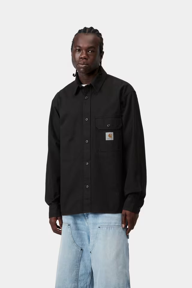Carhartt miesten takki Reno Cotton Drill Overshirt Jacket, musta