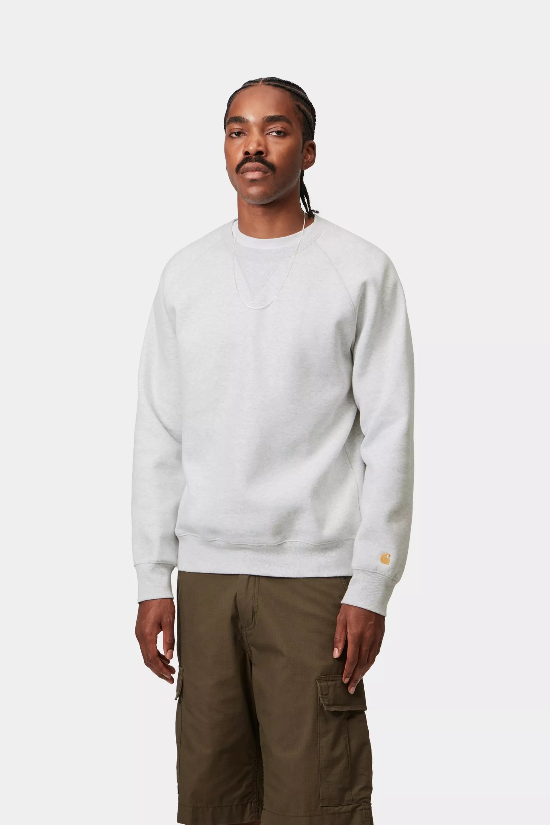 Carhartt miesten collegepaita Chase Sweatshirt, vaaleanharmaa