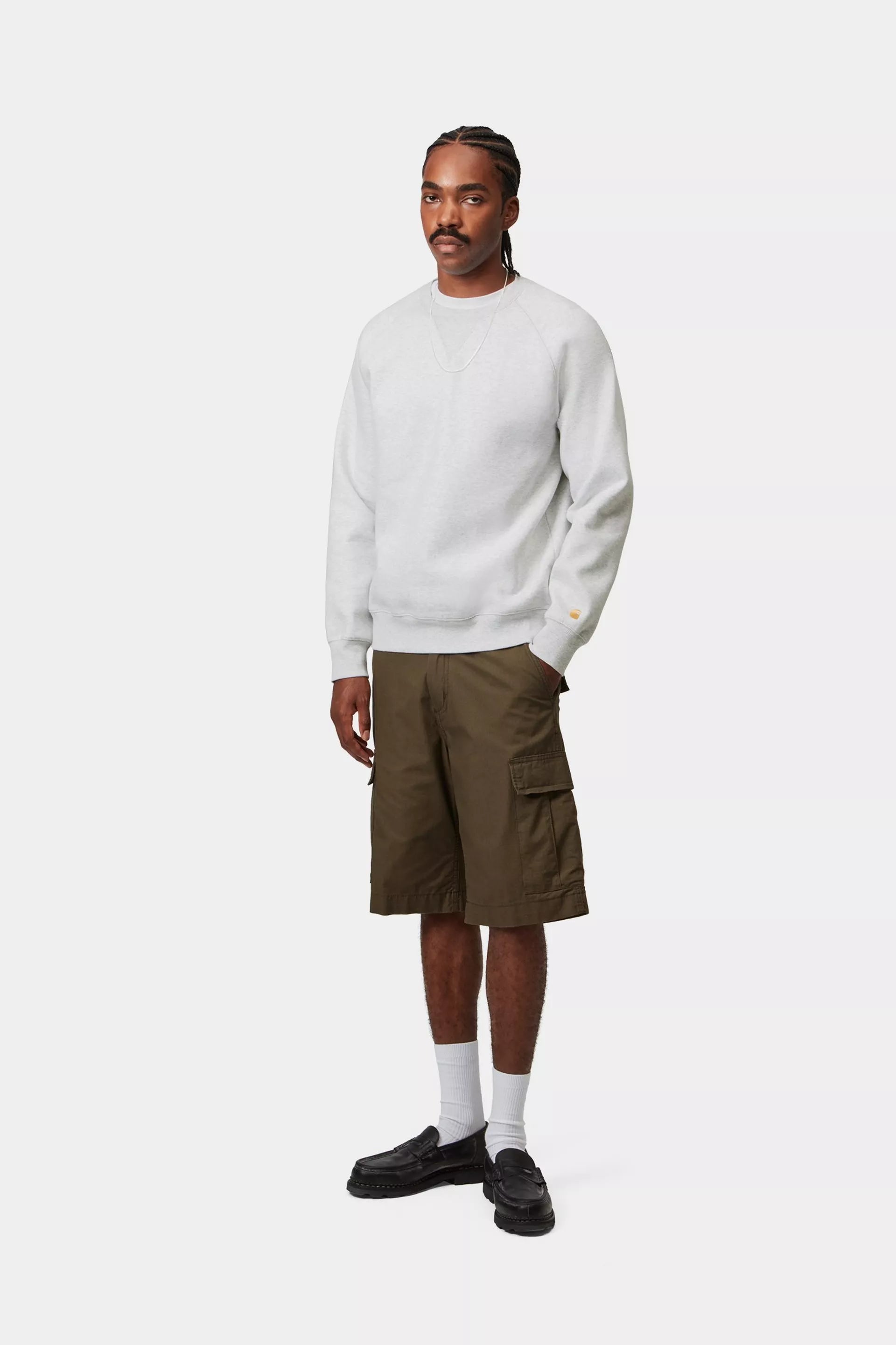 Carhartt miesten collegepaita Chase Sweatshirt, vaaleanharmaa