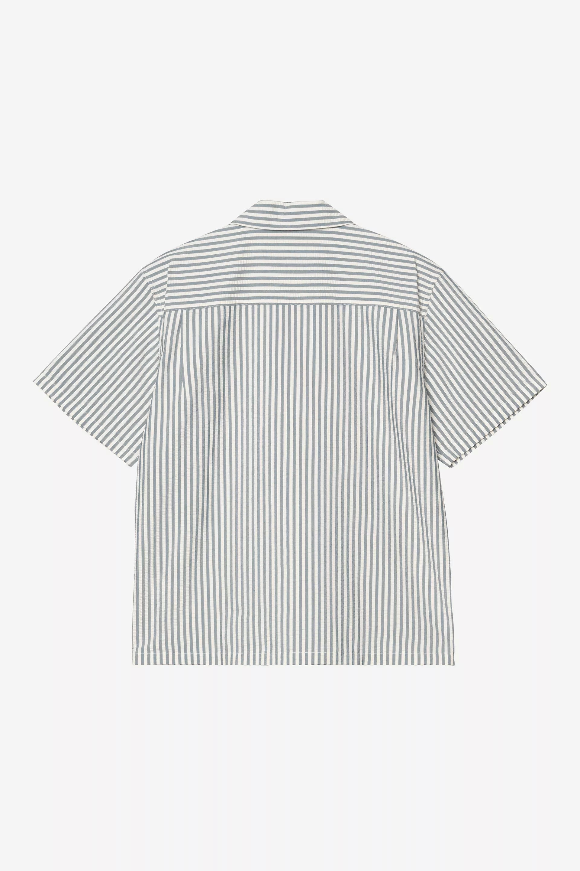 Carhartt miesten lyhythihainen kauluspaita S/S Leavel Shirt, raidallinen valkoinen